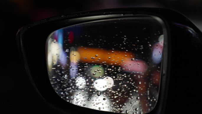 4K雨夜车窗水珠雨刮