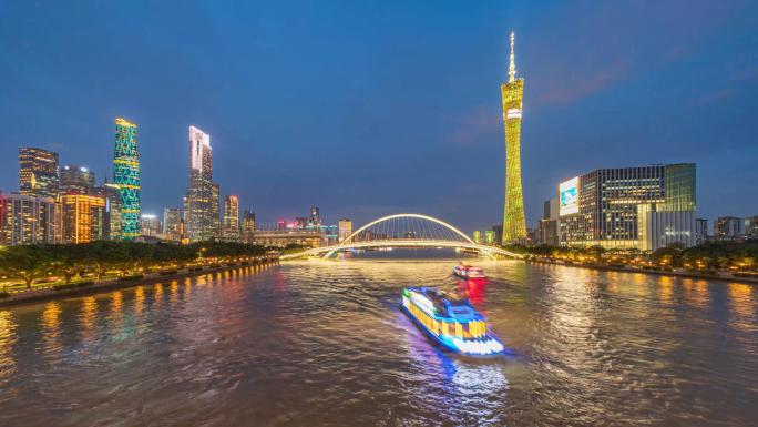 海心桥日转夜景延时