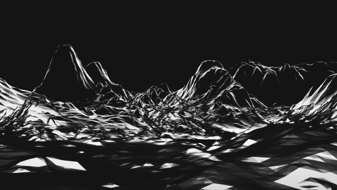 【4K时尚背景】黑白炫酷闪动穿梭虚拟山体