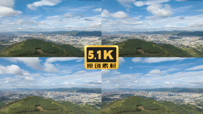 5K-长虫山俯瞰昆明，昆明城市风光延时