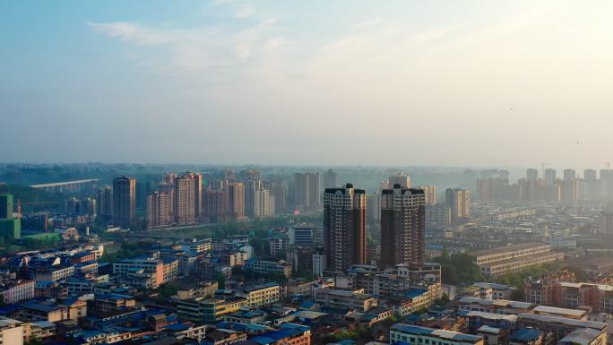 蒲江城市航拍 苏醒的小城  城市航拍