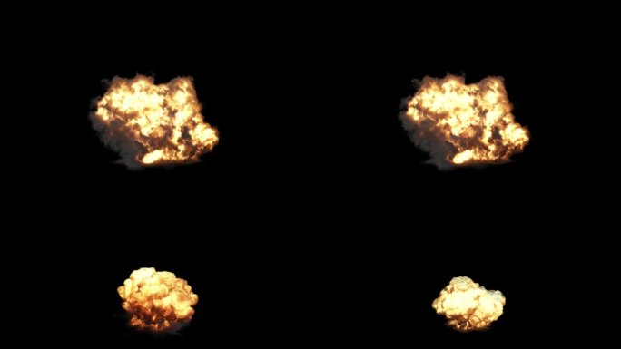 爆炸 烟火 原子弹核弹 透明通道 火焰