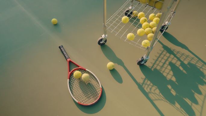 空的网球俱乐部。工具装备过后安静黄色