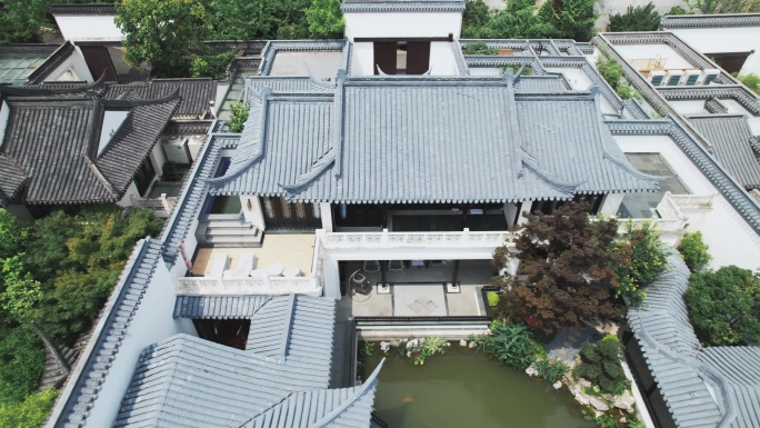 临水中式合院别墅俯瞰