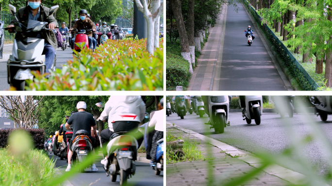 骑车上班的人们