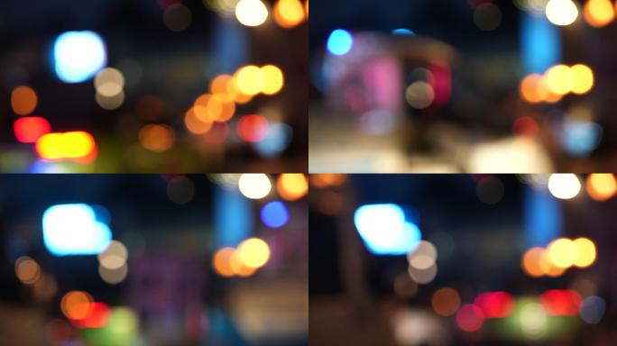 城市夜景霓虹光斑4k100帧