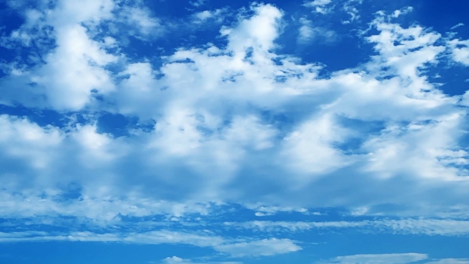 【HD天空】超缓玉带云层蓝天白云柔美云空