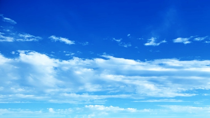 【HD天空】蓝天白云柔美云空超缓玉带云层