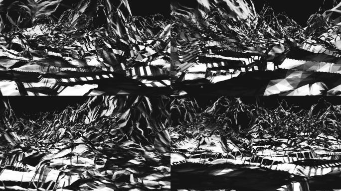 【4K时尚背景】山体炫酷黑白艺术光影抽象