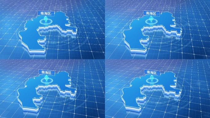 南海区蓝色科技感定位地图ae模板