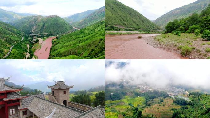 红河县航拍风景  新兴居民区