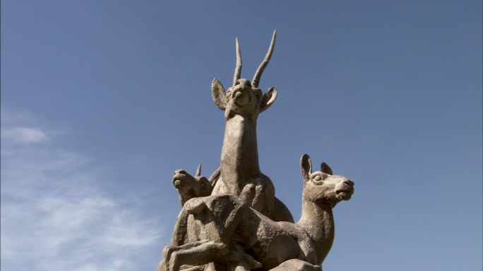 藏羚羊雕塑 自然保护区 可可西里 管理局