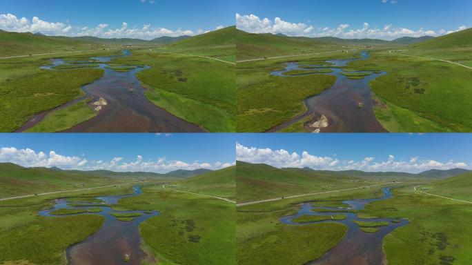 原创 甘肃甘南州玛曲草原湿地自然风光航拍