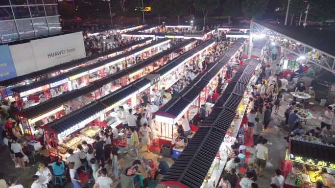 夜市人流 地摊经济 青岛夜市