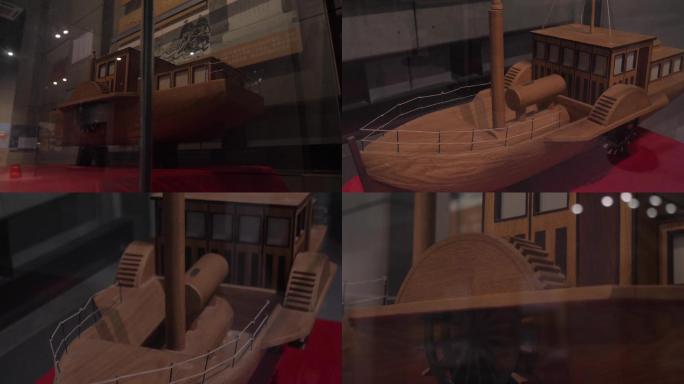 中国第一艘机动轮船模型