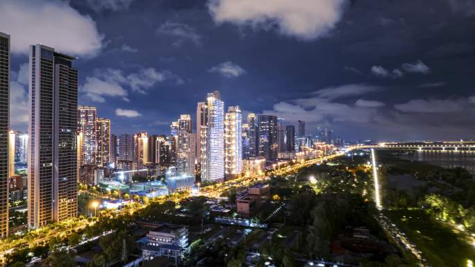 二七滨江商务区夜景延时