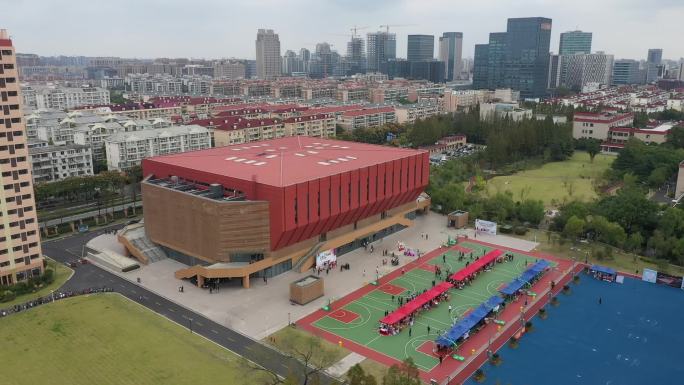 上海财经大学（国定路校区）航拍-体育馆2