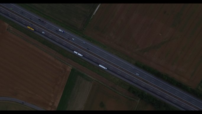 德国公路汽车航拍高速路