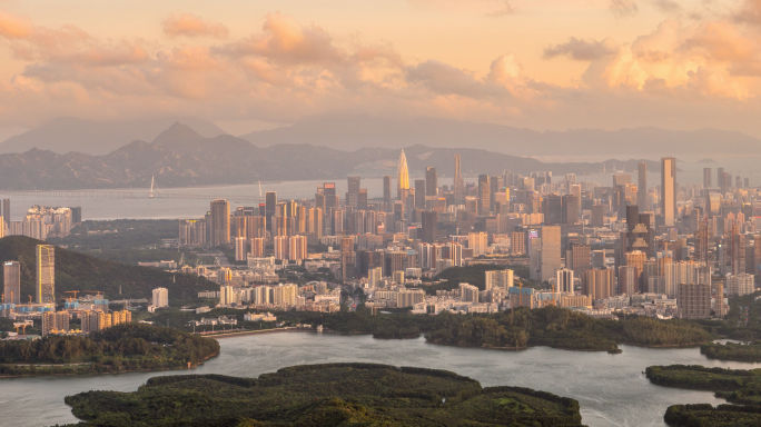 【正版原创】南山城市生态全貌日落延时