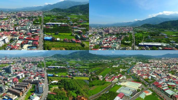 台湾南投县 埔里镇 航拍 街景 台湾老街