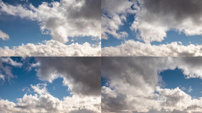 晴天流动的云彩固定机位延时摄影