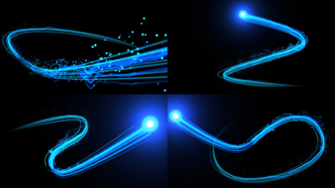 20款蓝色科技光线粒子路径动画