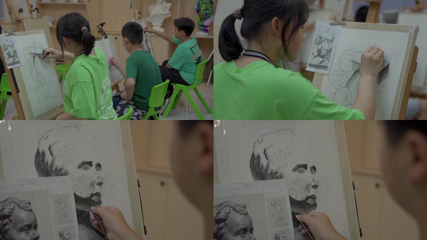 【4k原创】学生在素描美术班上课