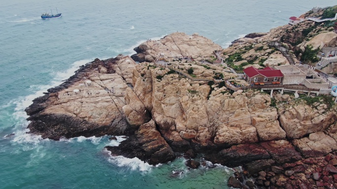 航拍唯美治愈海景，湛蓝海水