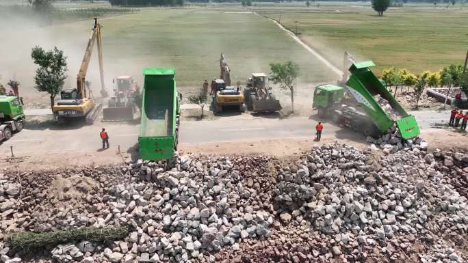 黄河防汛 黄河安澜 加固黄河岸堤