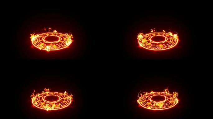 火焰魔法阵阵法透明大招通道MOV特效素材