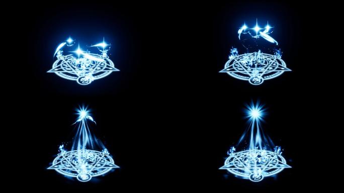 魔法阵阵法星光汇聚能量透明MOV通道特效