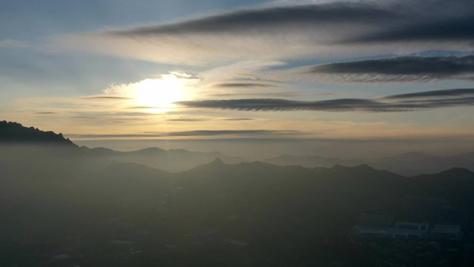 青岛西海岸新区小珠山日出日落航拍4k