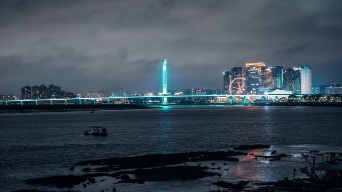 泉州晋江大桥.东海泰禾广场.摩天轮夜景
