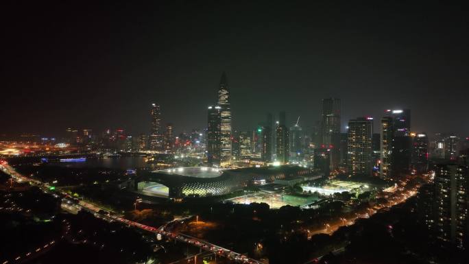 深圳湾航拍 夜景