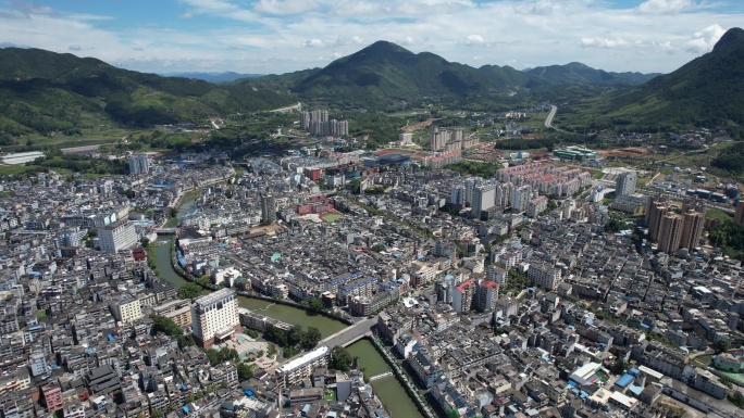 福建宁德柘荣城区航拍