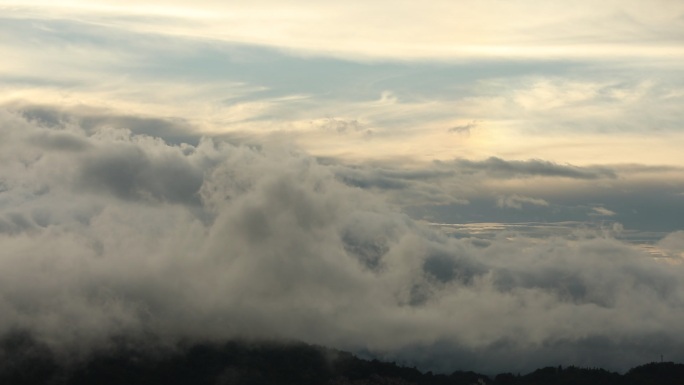 高处云景航拍云层云海飞机上