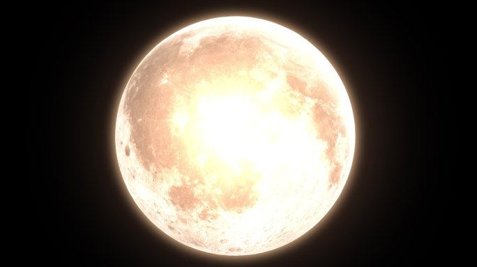 4K金色月亮月球
