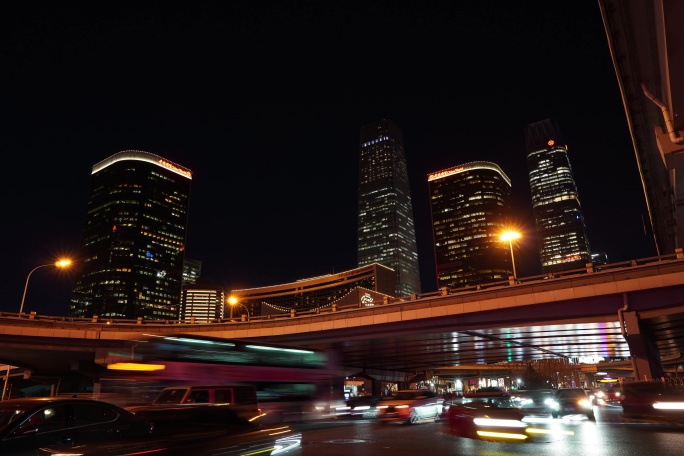 延时摄影：北京国贸繁华夜景