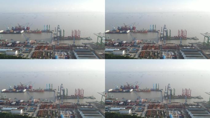 上海崇明江南造船厂4K航拍原素材