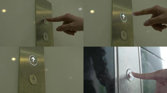 女商人办公大楼商务酒店按电梯特写手指按钮