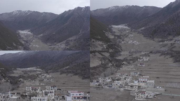 四川航拍山中藏寨村落4K