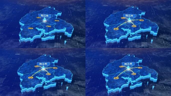 阳江市辐射全市网络地图ae模板
