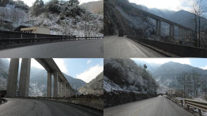 川藏区积雪高架桥