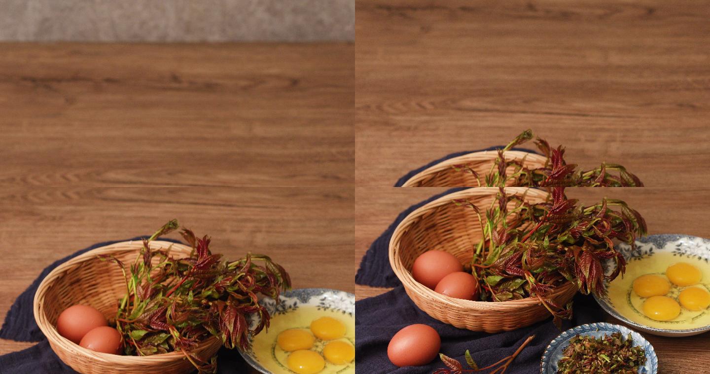 香椿鸡蛋食材特写中华菜品饮食文化时令蔬菜