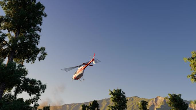 直升机飞机森林防火灭火