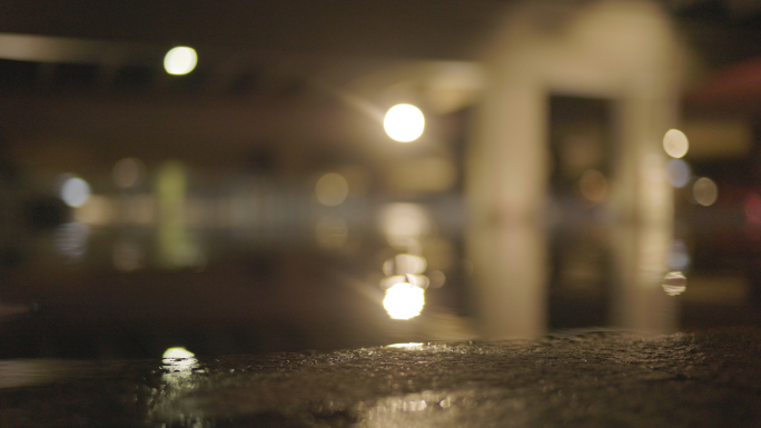 城市夜晚下雨街道