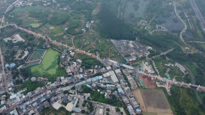 四川成都白鹭湾湿地公园与三圣特大桥航拍