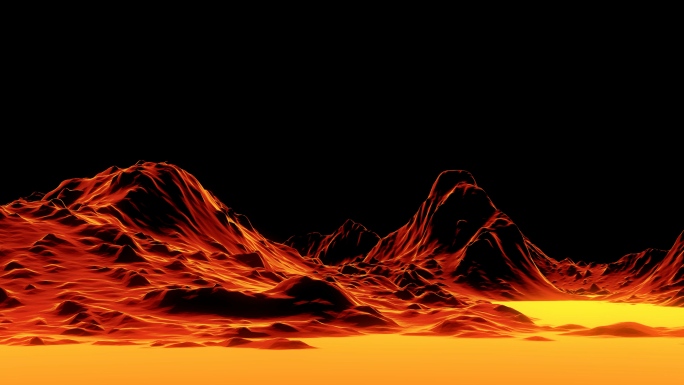 【4K时尚背景】红色山体穿梭炫酷熔岩冲击