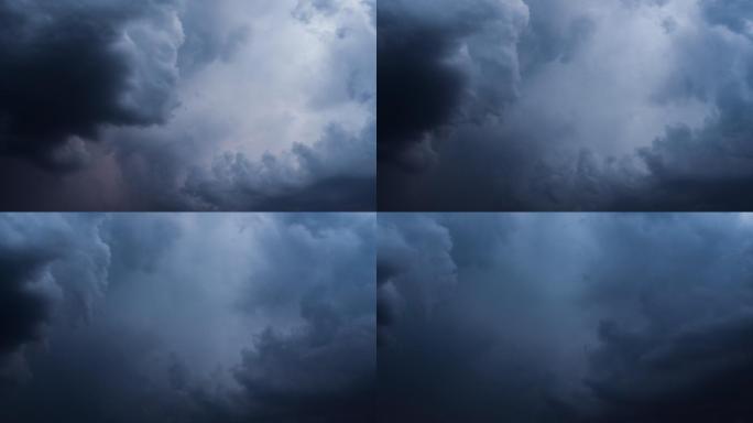 夏季天空打雷云层闪电丨延时摄影