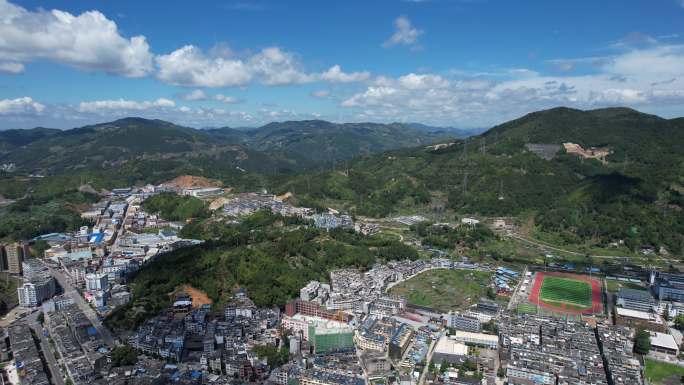 福建宁德柘荣城区航拍